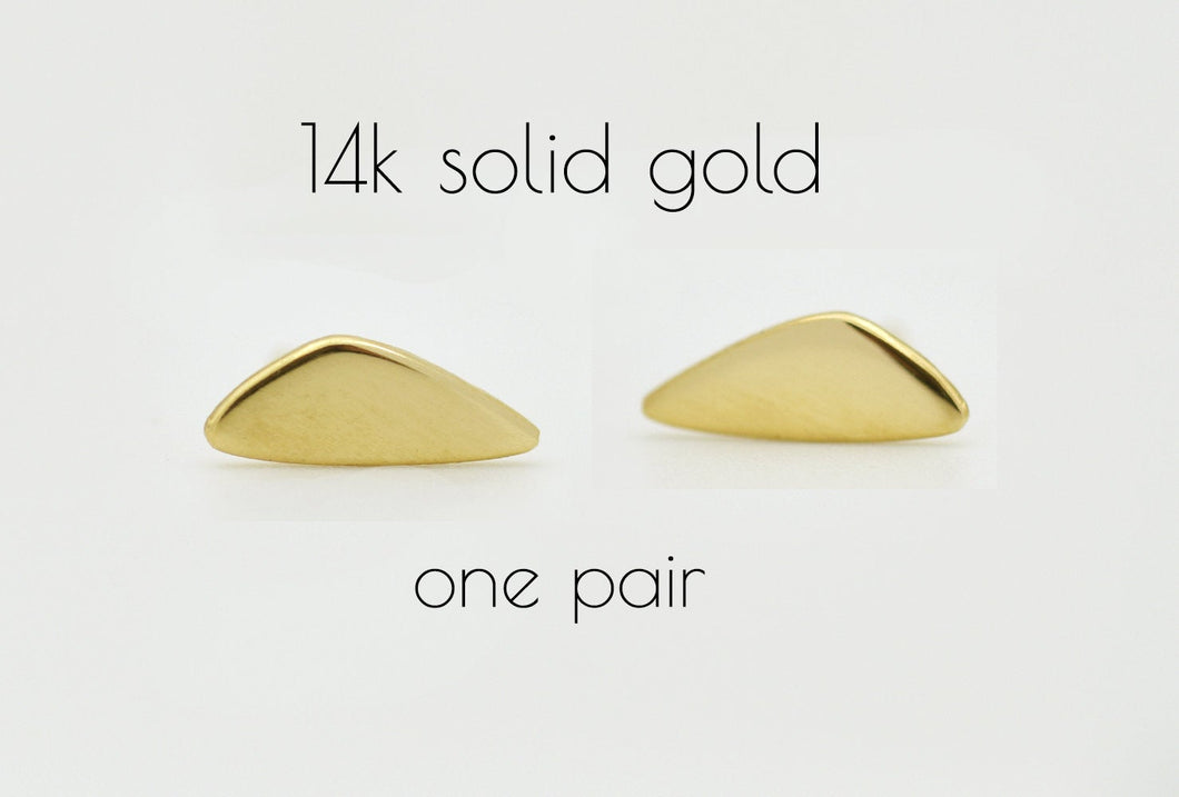 14K Gold Geometric Studs - One Pair - Nora