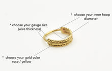 Load image into Gallery viewer, 14k Gold Huggie Hoop Earrings - Lillian
