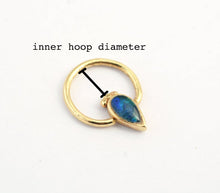 Load image into Gallery viewer, 14k Solid Gold Unique Opal Septum Hoop Ring - Valerie
