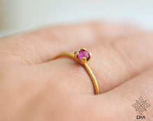 Load image into Gallery viewer, 22k Gold Engagement Ring with Natural Pink Ruby - Jade
