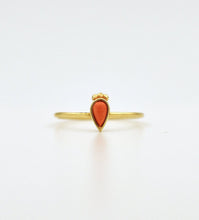 Load image into Gallery viewer, 14k Gold Pink Coral Drop Ring
