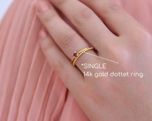 Load image into Gallery viewer, 14k Gold / Silver Minimal Dotted Ring
