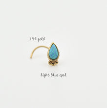 Load image into Gallery viewer, 14k Yellow Gold Boho Tiny Drop Nose Stud
