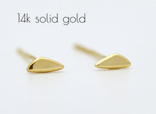 Load image into Gallery viewer, 14k Gold Dainty Pebble Stud Earrings
