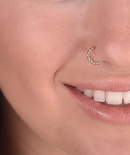 Load image into Gallery viewer, 14k Solid Gold Boho Beaded Nose Ring
