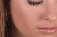 Load image into Gallery viewer, 14k Gold Hoop Earing, Tiny Dotted Hoop - Olivia
