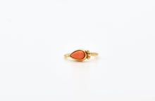 Load image into Gallery viewer, 14k Solid Gold Indian Pink Coral Drop Nose Hoop - Ivy
