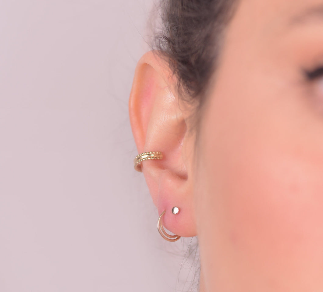 14k Gold Tiny Dot Minimal Stud Earrings