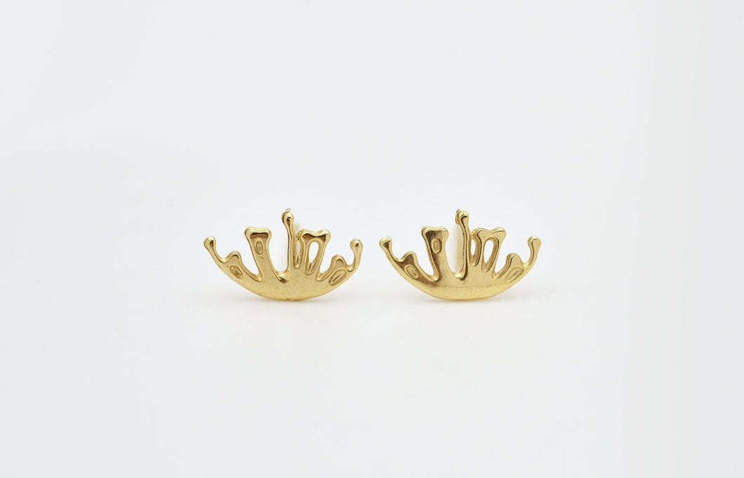 14k Gold Boho Dainty Flower Stud Earrings