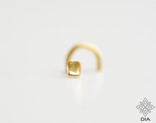 Load image into Gallery viewer, 14k Solid Gold Square Nose Stud - Stella
