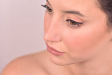 Load image into Gallery viewer, 14k Gold Tiny Lightning Nose Stud
