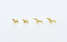 Load image into Gallery viewer, 14K Gold Tiny Flying Birds Stud Earrings
