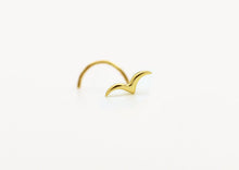 Load image into Gallery viewer, 14k Gold Solid Minimalist Bird Nose Stud - Iris
