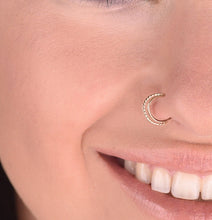 Load image into Gallery viewer, 14k Gold Half Moon Nose Ring - Mia

