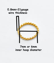 Load image into Gallery viewer, 14K Solid Gold Twisted Hoop Nose Earring - Sarah
