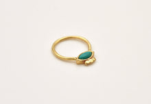 Load image into Gallery viewer, 14k Solid Gold Eye Hoop Earring Turquoise Stone - Autumn
