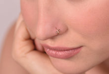 Load image into Gallery viewer, 14k Solid Gold Flower Nose Ring Hoop - Alyssa
