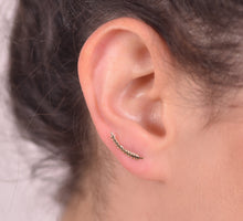 Load image into Gallery viewer, 14k Solid Gold Fern Leaf Ear Climber Earring - Naomi
