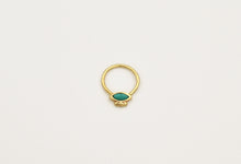 Load image into Gallery viewer, 14K Solid Gold Evil Eye Turquoise Nose Hoop - Bella

