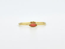 Load image into Gallery viewer, 14k Gold Evil Eye Ring with Pink Coral
