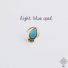 Load image into Gallery viewer, 14k Solid Gold Blue Opal Drop Stud Earring - Audrey
