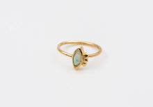 Load image into Gallery viewer, 14k Gold Evil Eye White Opal Hoop Ring
