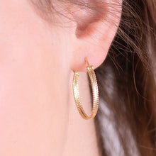 Load image into Gallery viewer, 14K Solid Gold Boho Dotted Hoop Earrings
