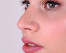 Load image into Gallery viewer, 14k Gold Floral Disc Nose Stud
