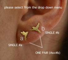 Load image into Gallery viewer, 14k Gold Flying Bird Stud Earrings
