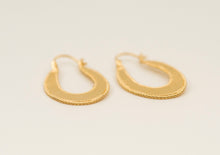 Load image into Gallery viewer, 14k Gold Large Boho Hoop Earrings

