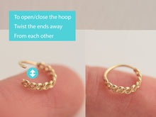 Load image into Gallery viewer, 14k Gold Twisty Hoop Ring
