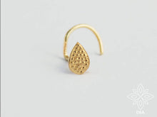 Load image into Gallery viewer, 14k Gold Drop Tribal Nose Stud
