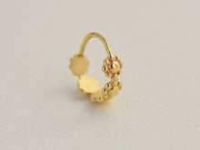 Load image into Gallery viewer, 14k Solid Gold Boho Floral Nose Ring
