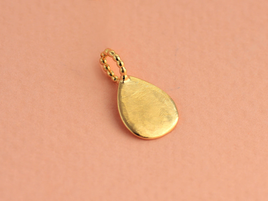 14k  Gold Two-Sided Drop Pendant