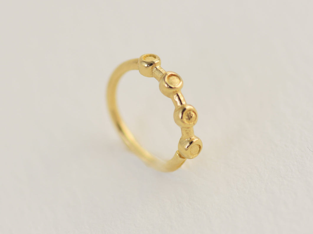 14k Solid Gold Dotted Nose Ring