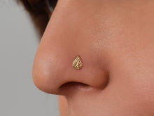 Load image into Gallery viewer, 14k Gold Drop Tribal Nose Stud
