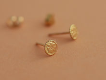 Load image into Gallery viewer, 14k Gold Tiny Floral Stud Earrings
