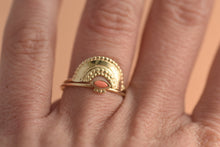 Load image into Gallery viewer, Set of Two 14k Solid Gold Dainty Crown Sun Rings
