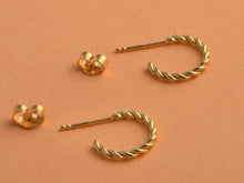 Load image into Gallery viewer, 14k Gold Boho Style Hoop Earrings
