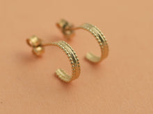 Load image into Gallery viewer, 14k Gold Boho Style Hoop Earrings
