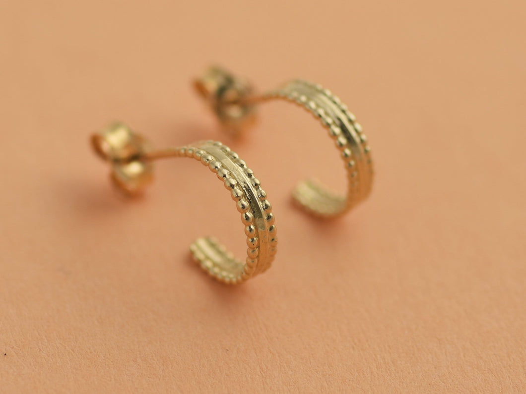 14k Gold Boho Style Hoop Earrings