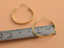 Load image into Gallery viewer, 14K Solid Gold Boho Dotted Hoop Earrings
