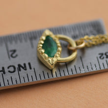 Load image into Gallery viewer, 14k Gold Emerald Eye Pendant
